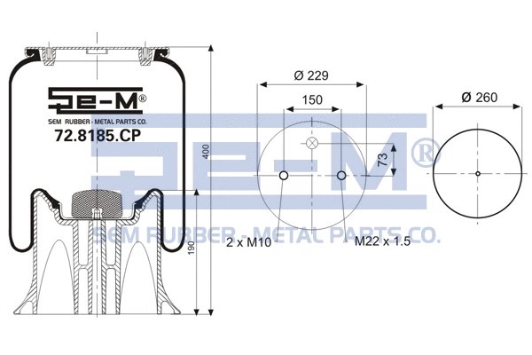 Bellow, air suspension (72.8185.CP)