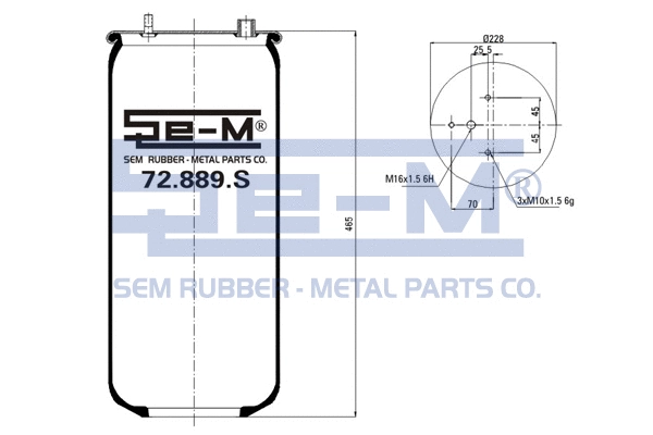 Bellow, air suspension (72.889.S)