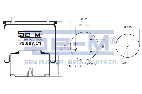 Bellow, air suspension (72.887.C1)