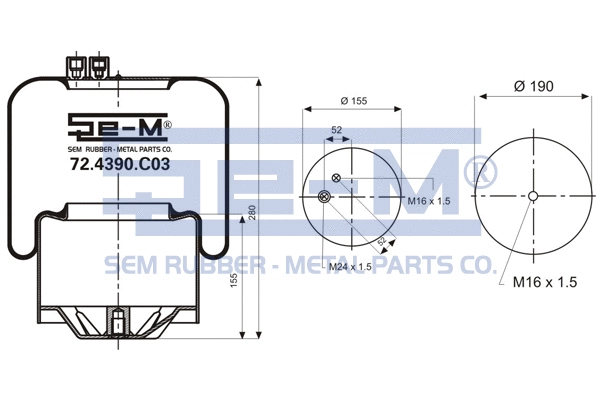 Bellow, air suspension (72.4390.C03)