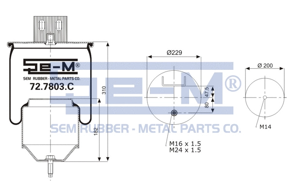 Bellow, air suspension (72.7803.C)
