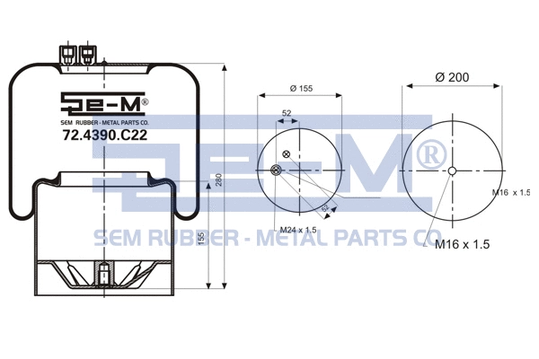 Bellow, air suspension (72.4390.C22)
