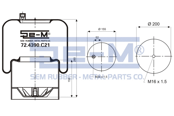 Bellow, air suspension (72.4390.C21)