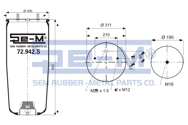 Bellow, air suspension (72.942.S)