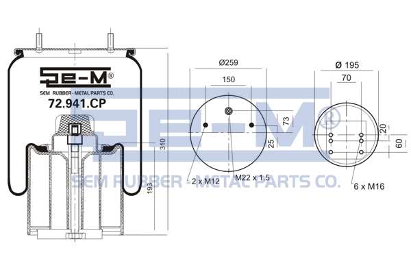 Bellow, air suspension (72.941.CP)