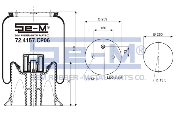 Bellow, air suspension (72.4157.CP06)
