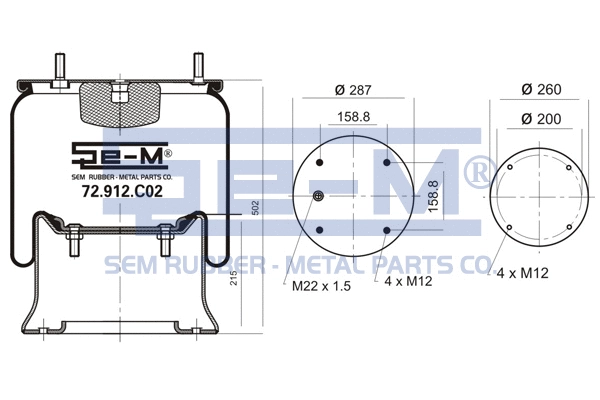 Bellow, air suspension (72.912.C02)