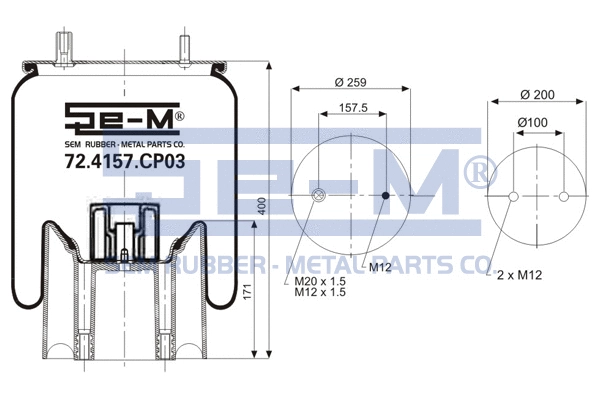 Bellow, air suspension (72.4157.CP03)