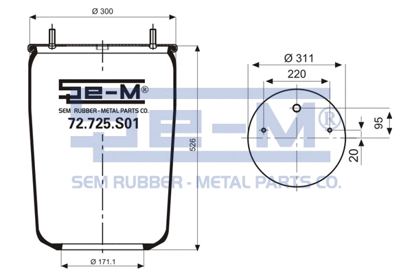 Bellow, air suspension (72.725.S01)