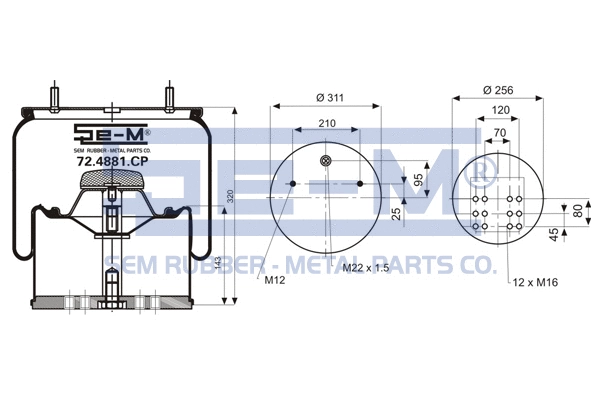 Bellow, air suspension (72.4881.CP)