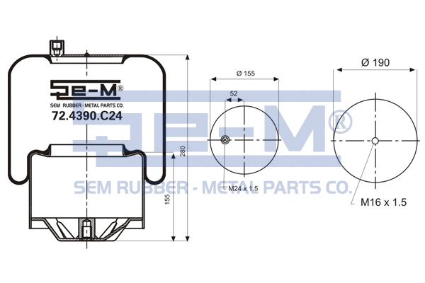 Bellow, air suspension (72.4390.C24)