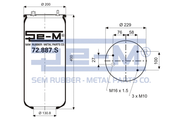 Bellow, air suspension (72.887.S)