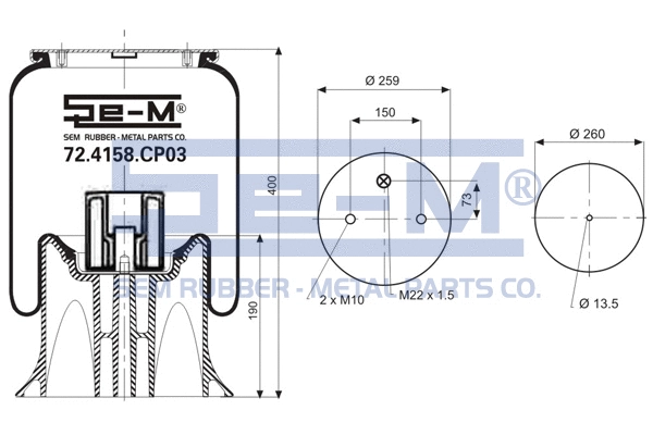 Bellow, air suspension (72.4158.CP03)