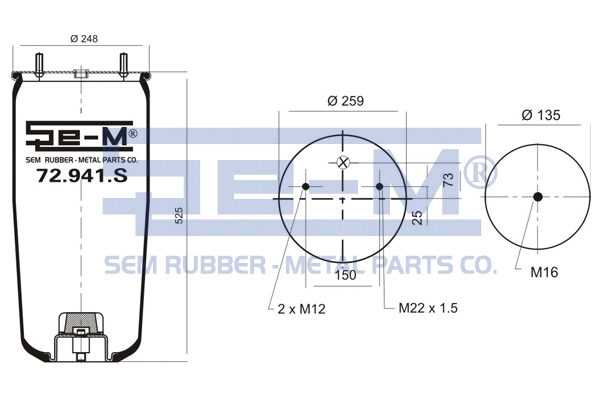 Bellow, air suspension (72.941.S)