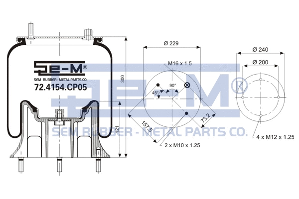 Bellow, air suspension (72.4154.CP05)