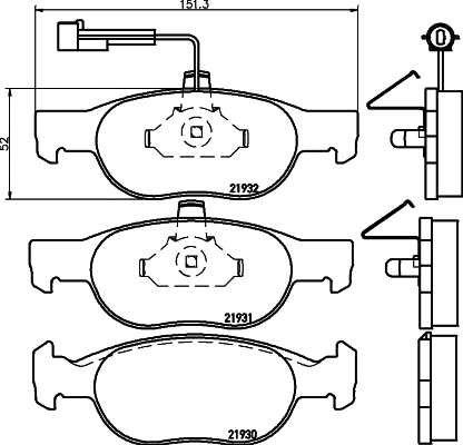 Brake Pad Set, disc brake (8DB 355 007-921)
