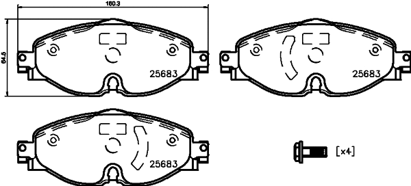 Brake Pad Set, disc brake (8DB 355 031-951)