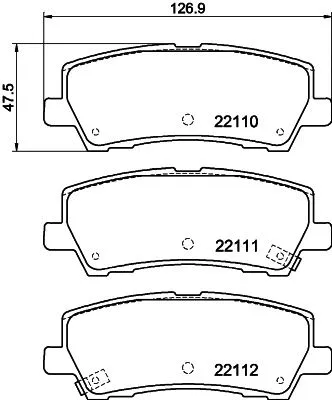 Brake Pad Set, disc brake (8DB 355 044-271)