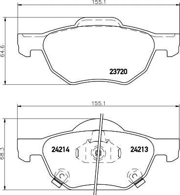 Brake Pad Set, disc brake (8DB 355 010-831)