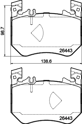 Brake Pad Set, disc brake (8DB 355 043-071)
