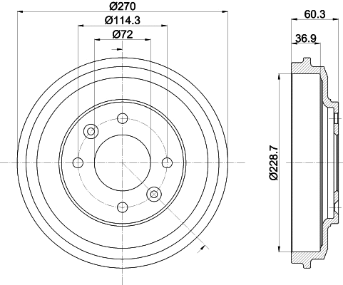 Brake Drum (8DT 355 303-071)