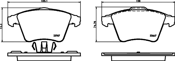 Brake Pad Set, disc brake (8DB 355 013-821)