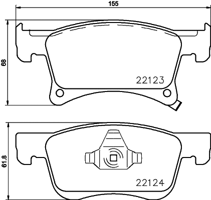 Brake Pad Set, disc brake (8DB 355 023-021)