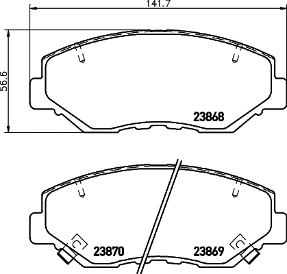 Brake Pad Set, disc brake (8DB 355 010-231)