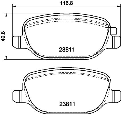 Brake Pad Set, disc brake (8DB 355 043-931)