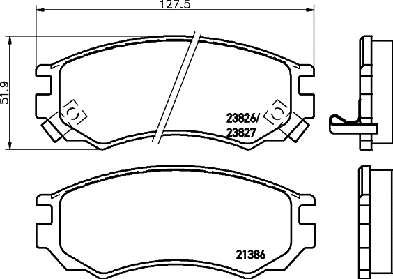 Brake Pad Set, disc brake (8DB 355 036-601)