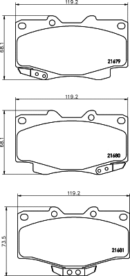 Brake Pad Set, disc brake (8DB 355 016-401)