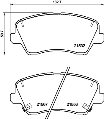 Brake Pad Set, disc brake (8DB 355 039-971)