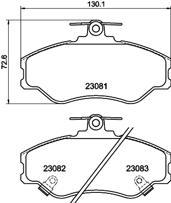 Brake Pad Set, disc brake (8DB 355 016-641)