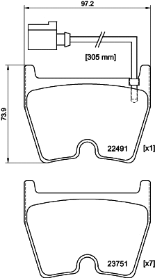 Brake Pad Set, disc brake (8DB 355 025-171)