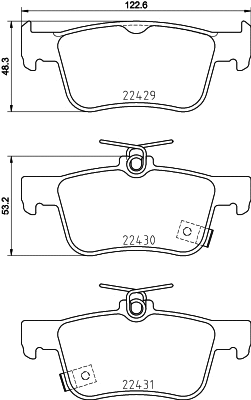 Brake Pad Set, disc brake (8DB 355 025-251)