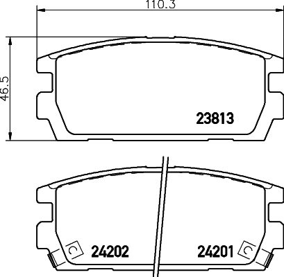 Brake Pad Set, disc brake (8DB 355 011-841)