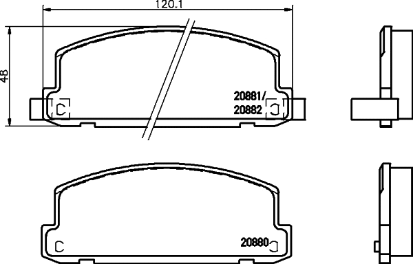 Brake Pad Set, disc brake (8DB 355 039-581)