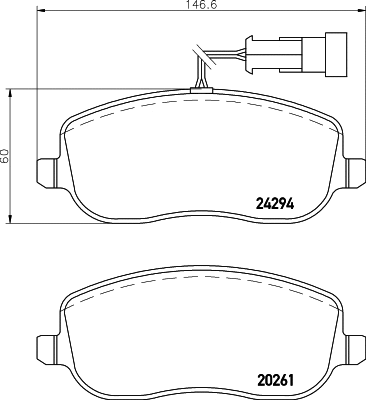 Brake Pad Set, disc brake (8DB 355 006-761)
