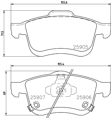 Brake Pad Set, disc brake (8DB 355 021-801)