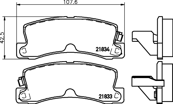 Brake Pad Set, disc brake (8DB 355 027-321)
