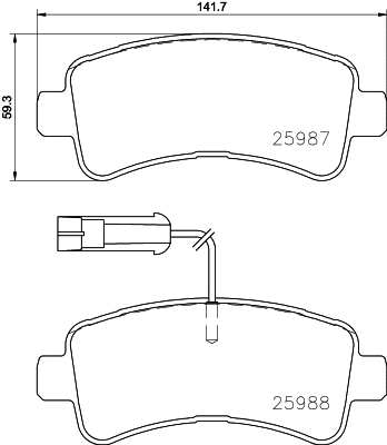 Brake Pad Set, disc brake (8DB 355 024-871)