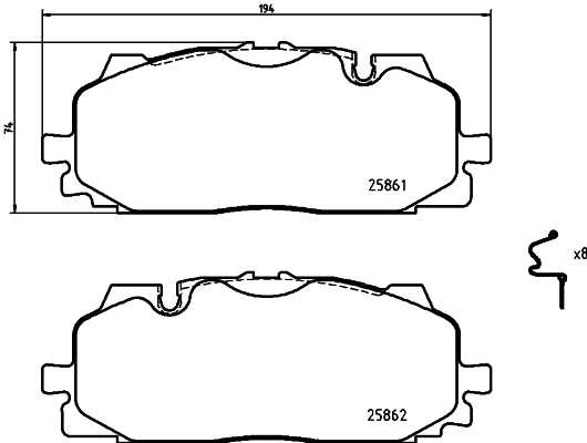 Brake Pad Set, disc brake (8DB 355 021-641)