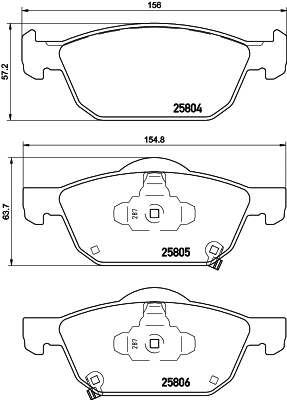 Brake Pad Set, disc brake (8DB 355 021-431)