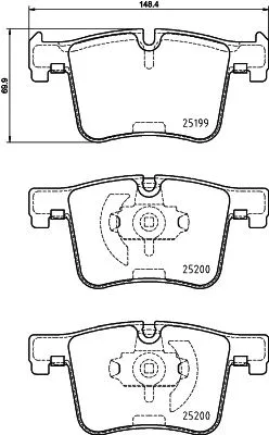 Brake Pad Set, disc brake (8DB 355 026-371)