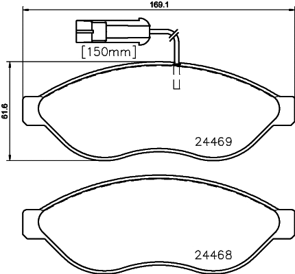 Brake Pad Set, disc brake (8DB 355 020-651)