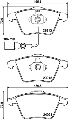 Brake Pad Set, disc brake (8DB 355 023-671)