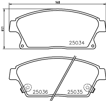 Brake Pad Set, disc brake (8DB 355 028-821)