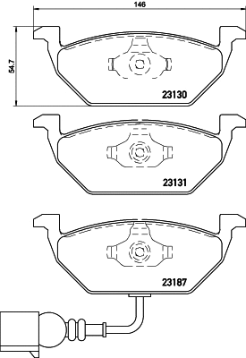 Brake Pad Set, disc brake (8DB 355 023-711)