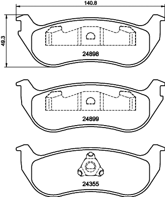 Brake Pad Set, disc brake (8DB 355 040-451)