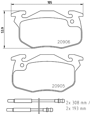Brake Pad Set, disc brake (8DB 355 023-801)